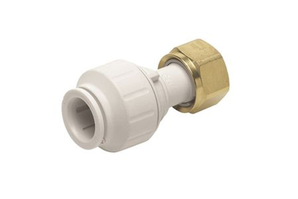 John Guest Speed Fit Straight Tap Connector Push-Fit White 15 mm x 19 mm PEMSTC1516-L **2 UNITS**