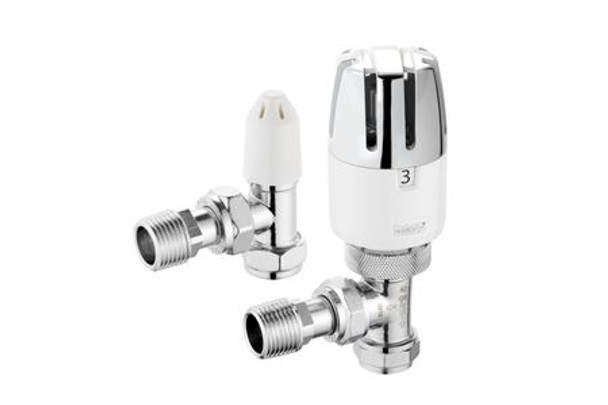 Bossmix Supreme Plus Thermostatic Radiator Valve and Lockshield Pack 10 mm x 8 mm 653012