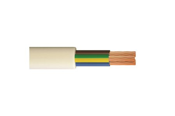 3183Y 2.5mm 3 Core White Flex Cable - 50m Drum