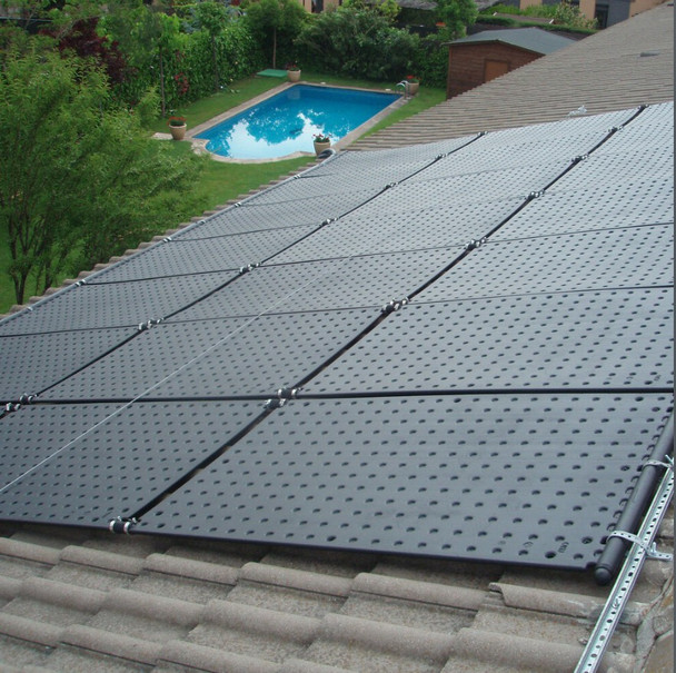 Solar absorber complete set up to 12 m² water surface