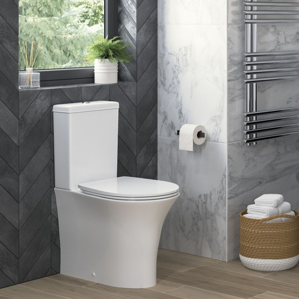 Holstone rimless toilet with soft close seat