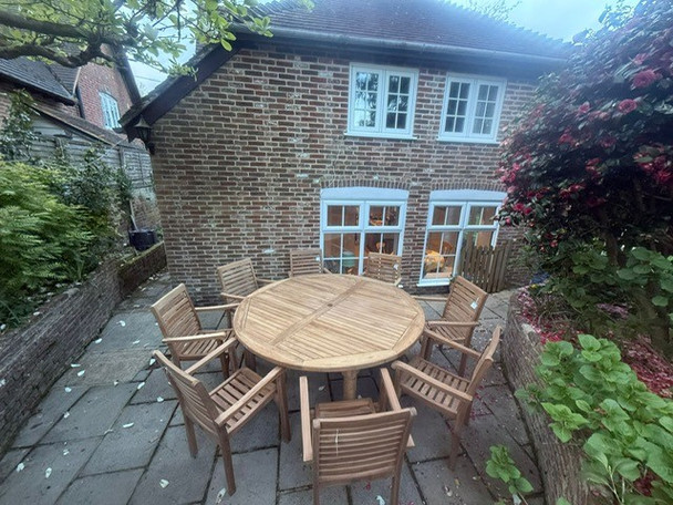 The Clun, Teak table and  8 chairs garden furniture