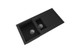 Ceki Black Comite 1.5 Bowl Kitchen Sink and Drainer 1000 x 500mm Left or Right Handed Supplied with Chrome Basket Strainer Wastes