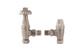 Towelrads Westminster Angled Traditional Radiator Valve and Lockshield Valve Brushed Nickel 105 mm x 65 mm 129028