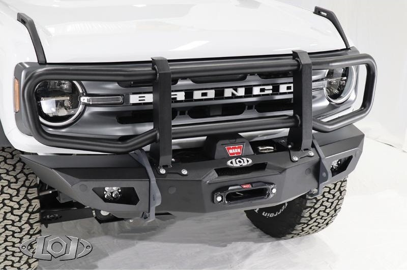 Ford Bronco Black Ops Front Bumper Full Grill Guard Bare Black Powder Coated by LoD Offroad