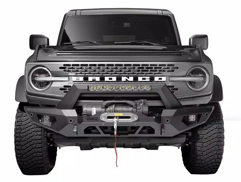 Ford Bronco Offroad Steel Bender Front Winch Bumper by Havoc - HAV