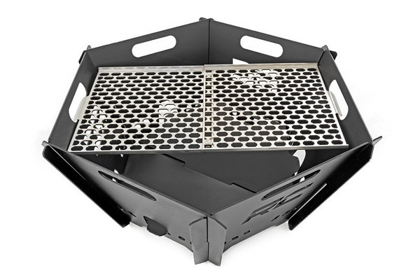 Ford Bronco / Bronco Sport Overland Collapsible Fire Pit Stainless Steel Grill Grate by Rough Country
