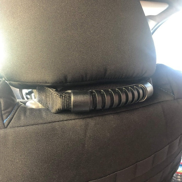 Ford Bronco Headrest Grab Handles for Vehicles with Removable Plastic Grip (Pair of 2) Black by Bartact TAOGHHPRB