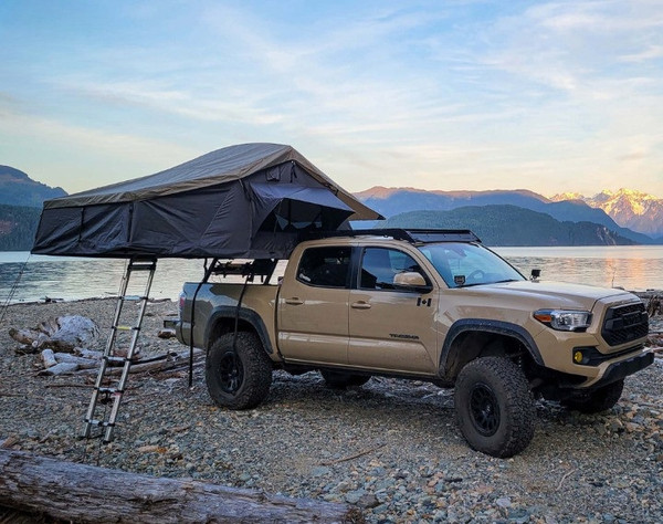 Ford Bronco Nomadic 3 Extended Roof Top Tent in Dark Gray by Overland Vehicle Systems - 18139936