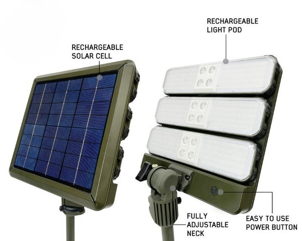 Ford Bronco Wild Land Camping Gear - Encounter Solar Powered Camping light with Removable Light Pods by Overland Vehicle Systems - 15059901-EBA