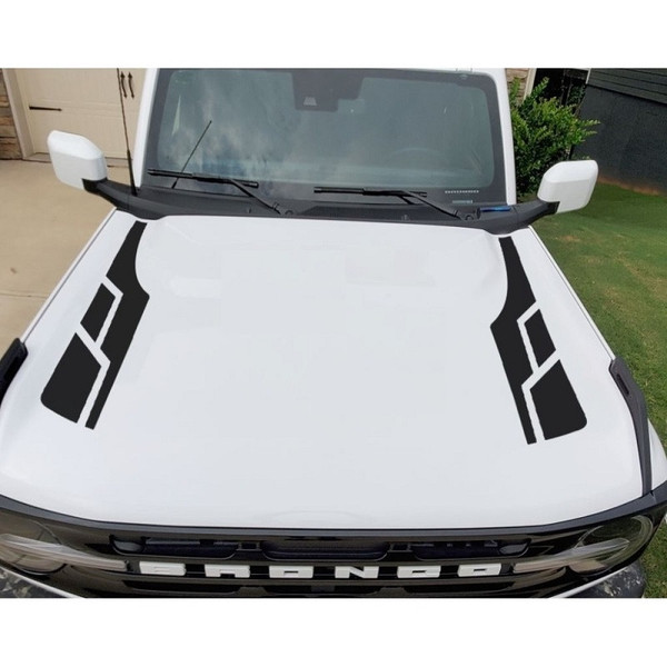 Ford Bronco Hood Accent Stripes Decal Sticker - V7 by Vortex