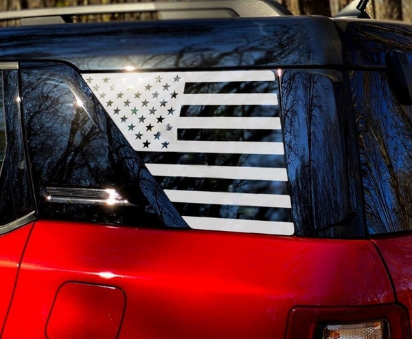 Ford Bronco Sport American Flag Rear Quarter Window Decal - V1 by Vortex