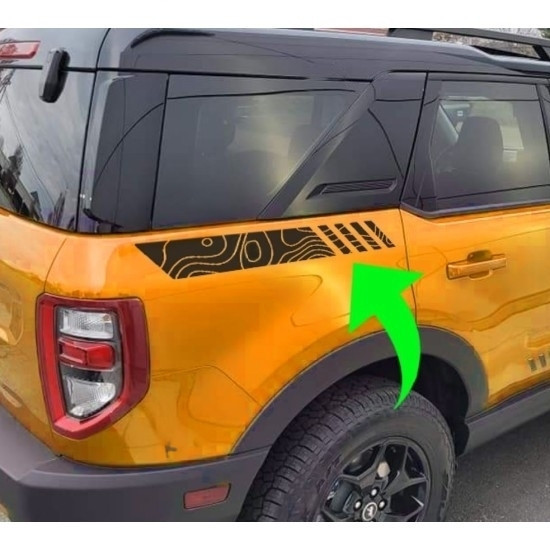 Ford Bronco Sport Topographical Quarte Panel Stripe Decals by Vortex