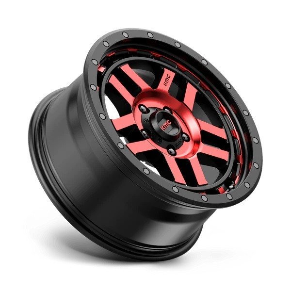 Ford Bronco Recon KM540 Wheel Red Gloss Black Machined by KMC