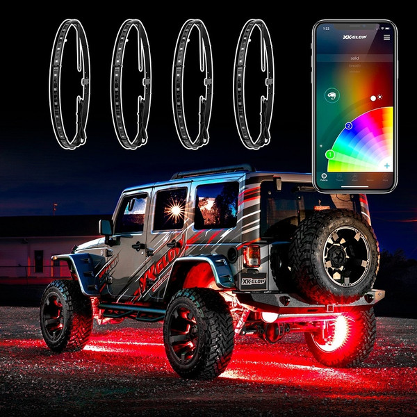 Ford Bronco Led Wheel Ring Lights | XKChrome Smartphone App Controllled by XK GLOW - XK-WHEEL