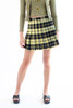 Yellow Plaid Pleated Skirt