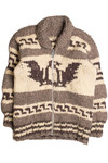 Brown Full Zip Fisherman Sweater 1115