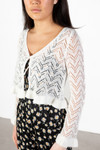 Tie Front Pointelle Cardigan