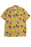 Mustard Flying Flamingo Hawaiian Shirt