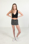 Face Denim Shorts