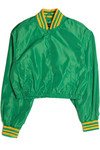 Green Silk Varsity Jacket