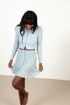 Blue Crochet Top Floral Mini Skirt