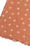 Peach Ditsy Floral Ribbed Tee