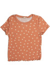 Peach Ditsy Floral Ribbed Tee