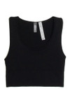 Black Scoop Neck Seamless Crop Tank