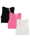 Pink Scoop Neck Seamless Crop Tank