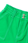 Green Contrast Seam Carpenter Shorts