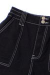 Black Contrast Seam Carpenter Shorts