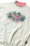 Vintage Gray & Pink Bouquet Sweatshirt (1990s)