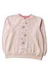 Vintage Pink Floral Embroidered Sweatshirt (1990s) 9443