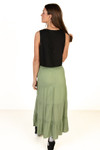 Moss Green Smocked Waist Maxi Skirt