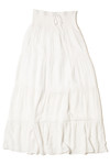 White Smocked Waist Maxi Skirt