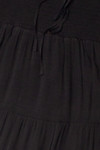 Black Smocked Waist Maxi Skirt