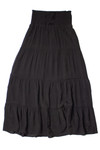 Black Smocked Waist Maxi Skirt