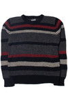 Vintage Red Black And White Striped 80s Sweater