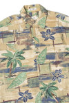 Hibiscus And Palm Tree Pierre Cardin Hawaiian Shirt
