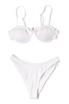 White Ribbed Underwire Bikini Top