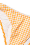 Orange Gingham Lace Trim Bikini Bottom
