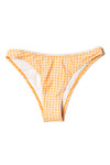 Orange Gingham Lace Trim Bikini Bottom