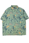 Green Hibiscus Floral Hawaiian Shirt 2326