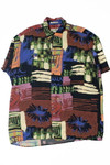 Vintage Squiggle Flower Print Hawaiian Shirt