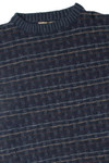 Vintage Soft Blue Geo Stripe 80s Sweater