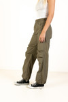 Olive Drawstring Parachute Pants