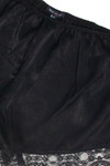 Lace Hem Satin Shorts (Black)