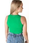 Kelly Green Flower Cutout Seamless Tank