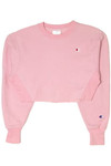 Vintage Champion Reverse Weave Raw Hem Cropped Sweatshirt